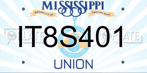 IT8S401 Mississippi License Plate