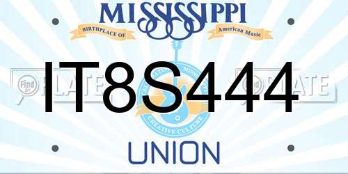 IT8S444 Mississippi License Plate