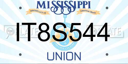 IT8S544 Mississippi License Plate