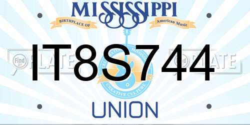 IT8S744 Mississippi License Plate