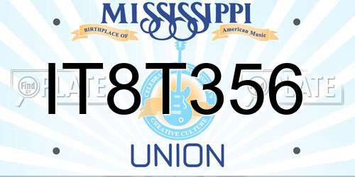 IT8T356 Mississippi License Plate