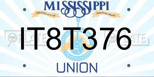 IT8T376 Mississippi License Plate