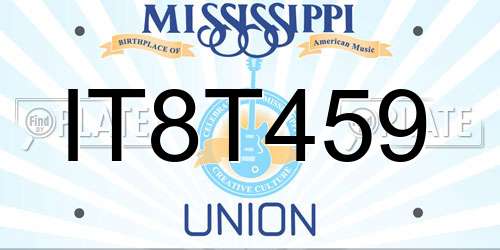 IT8T459 Mississippi License Plate
