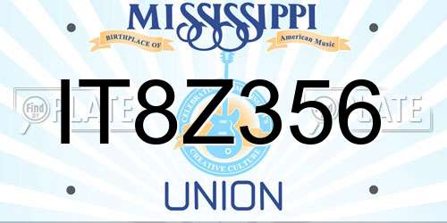 IT8Z356 Mississippi License Plate