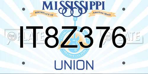 IT8Z376 Mississippi License Plate