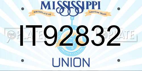 IT92832 Mississippi License Plate