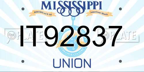 IT92837 Mississippi License Plate