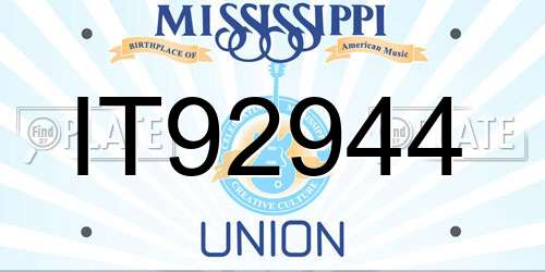 IT92944 Mississippi License Plate