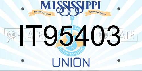 IT95403 Mississippi License Plate
