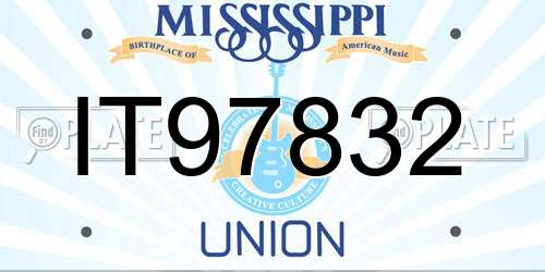 IT97832 Mississippi License Plate
