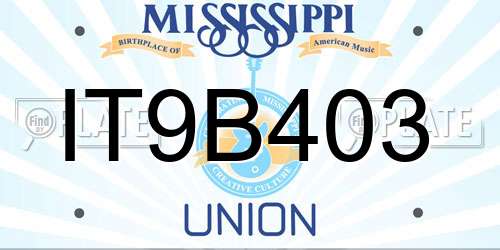 IT9B403 Mississippi License Plate
