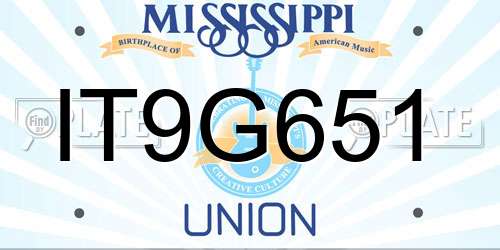IT9G651 Mississippi License Plate