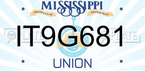 IT9G681 Mississippi License Plate