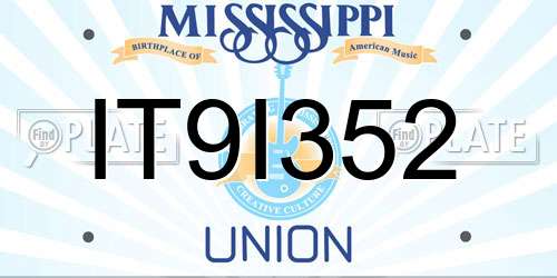 IT9I352 Mississippi License Plate