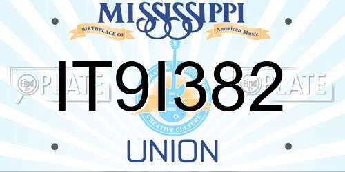 IT9I382 Mississippi License Plate