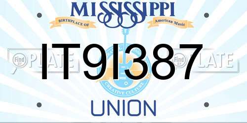 IT9I387 Mississippi License Plate