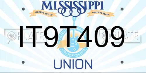 IT9T409 Mississippi License Plate