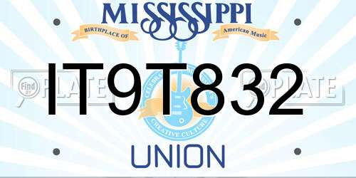 IT9T832 Mississippi License Plate