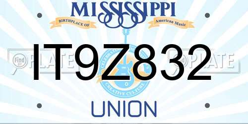 IT9Z832 Mississippi License Plate