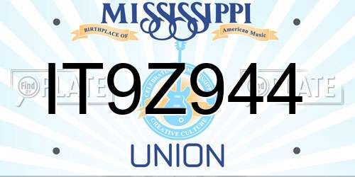 IT9Z944 Mississippi License Plate