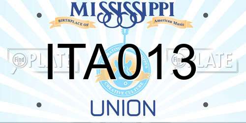 ITA013 Mississippi License Plate