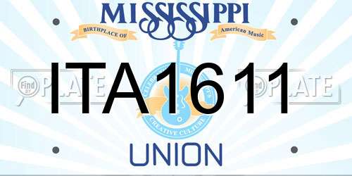 ITA1611 Mississippi License Plate