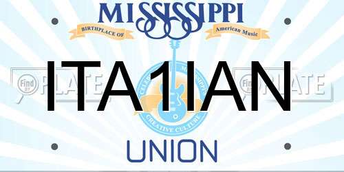 ITA1IAN Mississippi License Plate