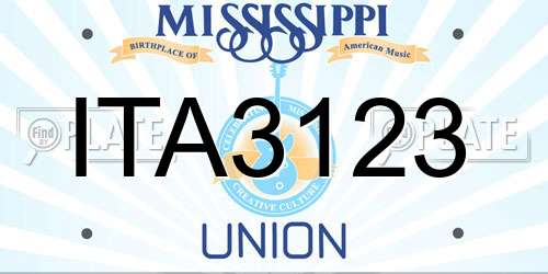 ITA3123 Mississippi License Plate