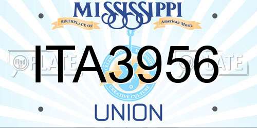 ITA3956 Mississippi License Plate