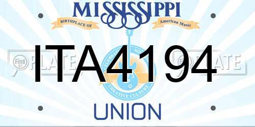 ITA4194 Mississippi License Plate
