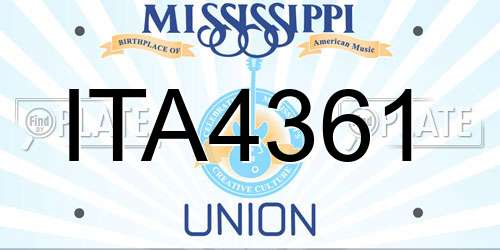 ITA4361 Mississippi License Plate