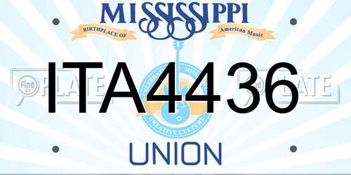 ITA4436 Mississippi License Plate