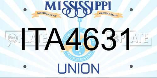 ITA4631 Mississippi License Plate