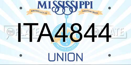 ITA4844 Mississippi License Plate