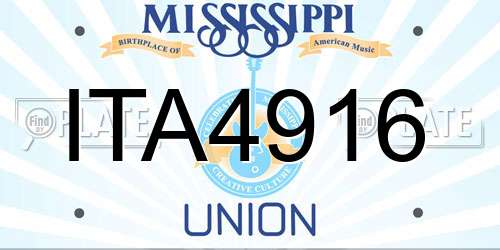 ITA4916 Mississippi License Plate