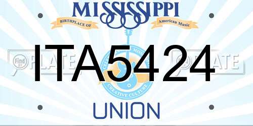 ITA5424 Mississippi License Plate