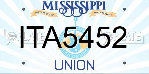 ITA5452 Mississippi License Plate