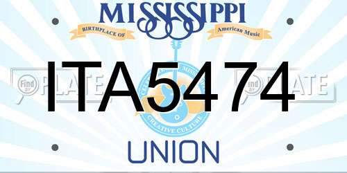 ITA5474 Mississippi License Plate