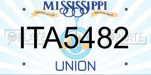 ITA5482 Mississippi License Plate