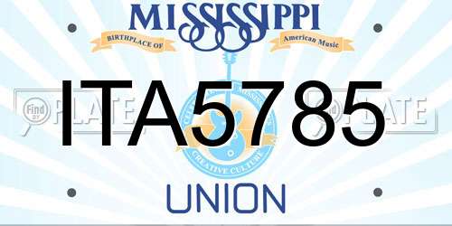 ITA5785 Mississippi License Plate