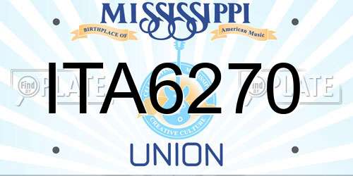 ITA6270 Mississippi License Plate