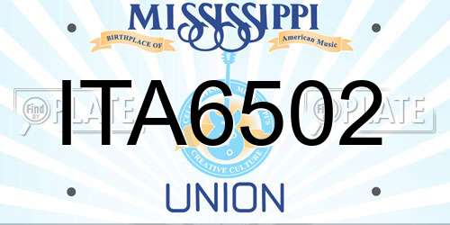 ITA6502 Mississippi License Plate