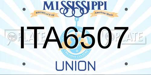 ITA6507 Mississippi License Plate