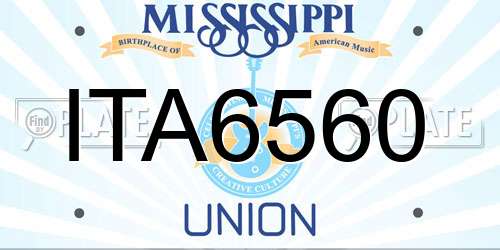 ITA6560 Mississippi License Plate