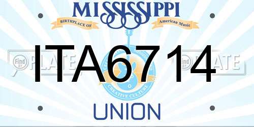 ITA6714 Mississippi License Plate