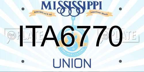 ITA6770 Mississippi License Plate