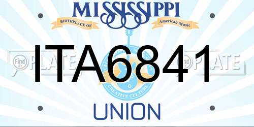 ITA6841 Mississippi License Plate