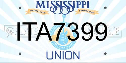 ITA7399 Mississippi License Plate