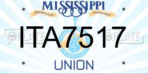 ITA7517 Mississippi License Plate