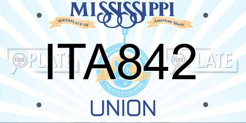 ITA842 Mississippi License Plate